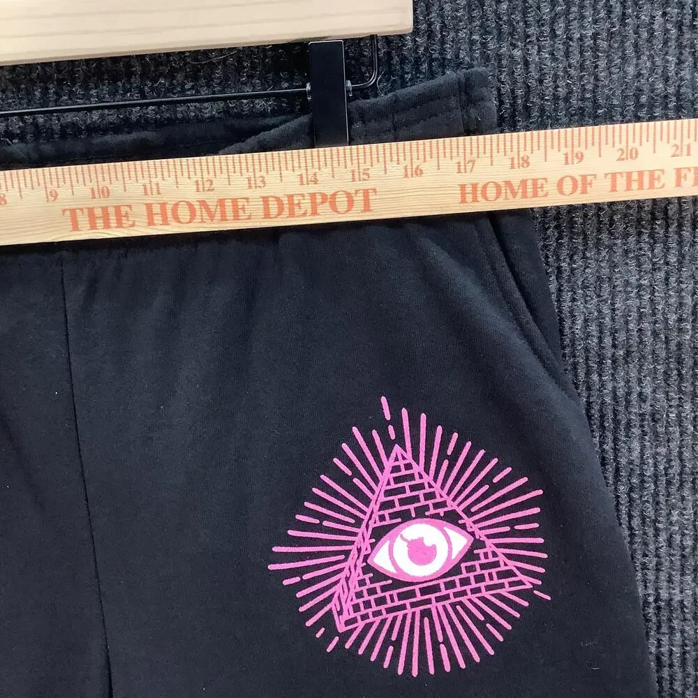 Boominati Sweatpants Mens Extra Large Black Pink Graphic Joggers Made in USA